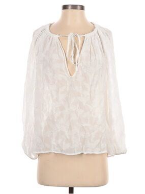 Zara Jacquard Peasant Top